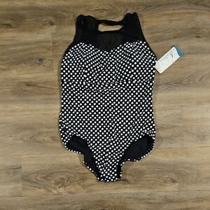 Catalina Black and White Polka Dot One Piece Swimsuit